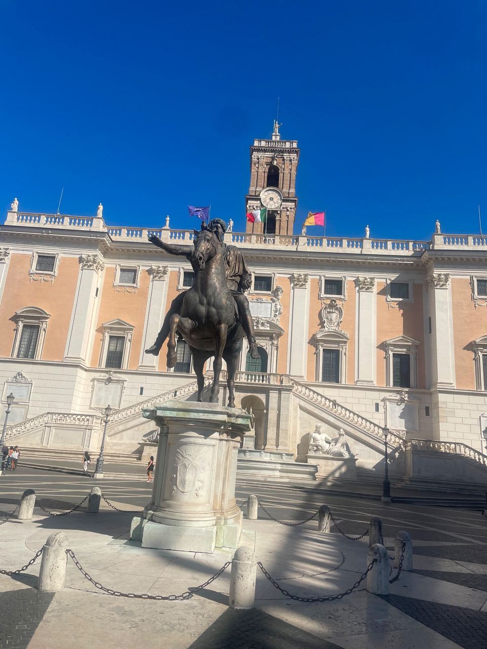 historic plaza and equestrian monument in Piazza del Campidoglio, Rome
