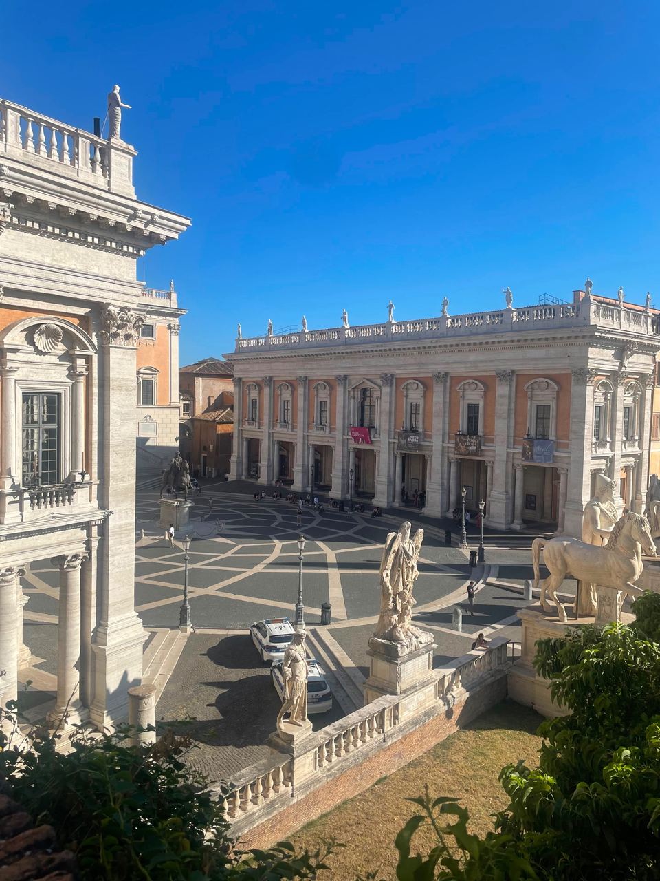 historic square from above in Piazza del Campidoglio, Rome