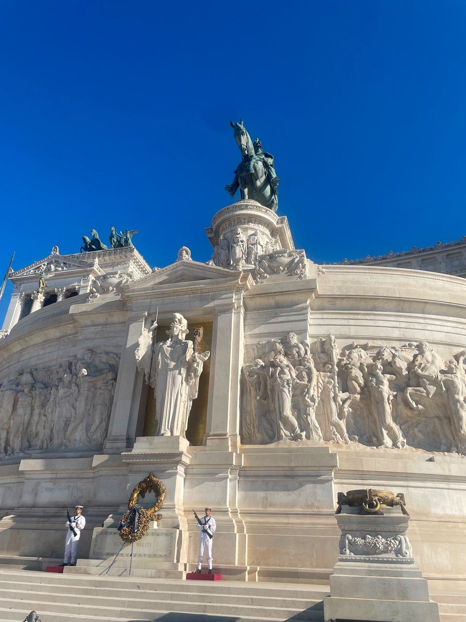 grand marble monument facade in Altare della Patria