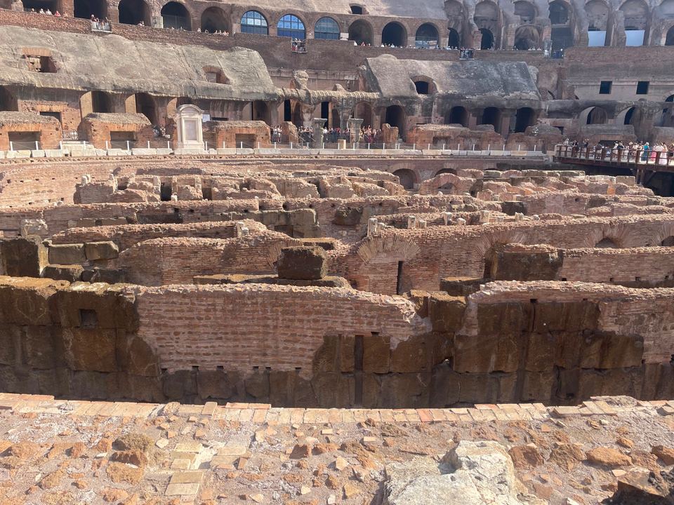 ancient amphitheater interior in Colosseum, Rome